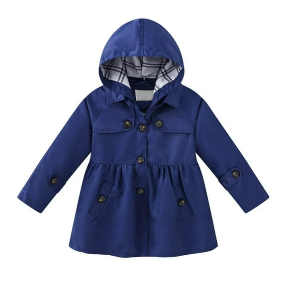XBASW Kids Toddler Girls Trench Jacket Detachable Hood Coat Spring Fall Light Windbreaker Jacket 5-13Y