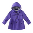 thumbnail image 1 of XBASW Kids Toddler Girls Trench Jacket Detachable Hood Coat Spring Fall Light Windbreaker Jacket 5-13Y, 1 of 9