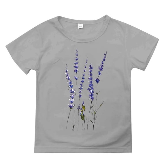 XBASW Kids Toddler Short Sleeve T-Shirt for Girls Cute Printed Tee Shirt Teen Girls Summer Cotton Crewneck Tops for 2-14T