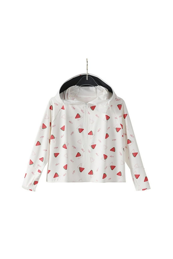 Kids Toddler Sun Protection Jacket 3-14Y Girls Boys Hoodie Sun Shirt Youth Full Zip Rash Guard