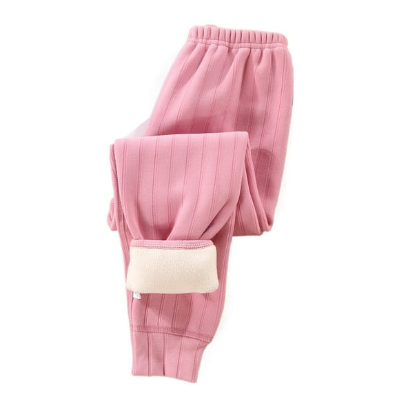 XBASW Kids Toddler Thermal Underwear Fall Winter Fleece Bottoms Pants School Students Thick Long Johns Warm Trousers for Boys Girls 3-8Y