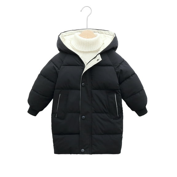 XBASW Kids Toddler Winter Cotton Coat Jacket Medium-Length Puffer down Jacket Thick Windproof Hooded Outwear for Girls Boys 2-10T