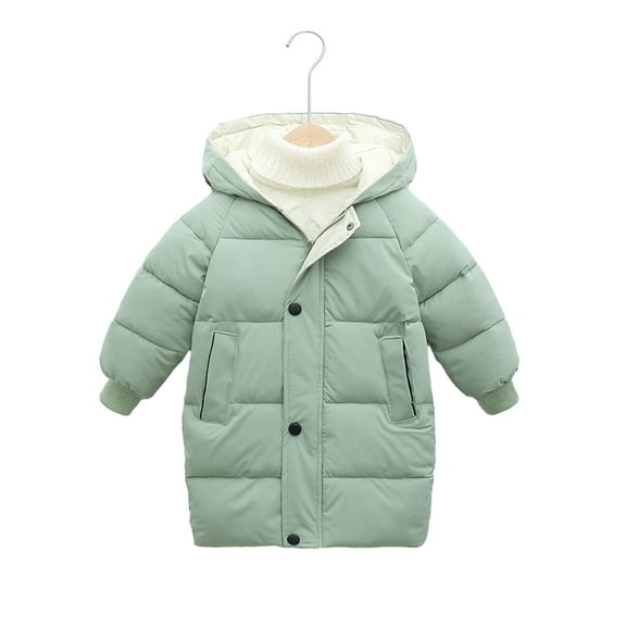 XBASW Kids Toddler Winter Cotton Coat Jacket Medium-Length Puffer down Jacket Thick Windproof Hooded Outwear for Girls Boys 2-10T