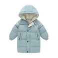 thumbnail image 1 of XBASW Kids Toddler down Cotton Jackets Mid-Length Coat Warm Winter Boys Girls Hooded Outerwears Thicken Snowsuit for 1-10 Years, 1 of 11