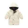 thumbnail image 1 of XBASW Kids Toddler down Cotton Jackets Mid-Length Coat Warm Winter Boys Girls Hooded Outerwears Thicken Snowsuit for 1-10 Years, 1 of 11