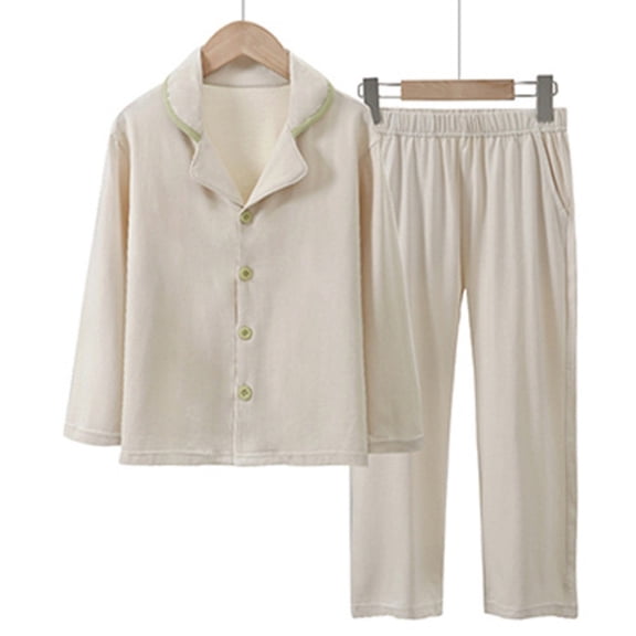 XBASW Kids Toddlerr Teen Pajamas Set 2PCS Long Sleeve PJS Button down Top and Pants Sleepwear Soft Loungewear Outfit Spring Fall 5-15 Yea