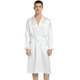 thumbnail image 1 of XBASW Men’s Satin Robe Lightweight Men's Silk Kimono Bathrobe Plus Size Long Sleeve Pajamas Loungewear S -XXL, 1 of 10