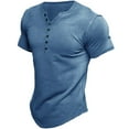 thumbnail image 1 of XBASW Mens Henley Shirts Summer Casual T Shirts Cotton Short Sleeve Tees Solid Color T-Shirt Tops S -2XL, 1 of 9