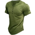thumbnail image 1 of XBASW Mens Henley Shirts Summer Casual T Shirts Cotton Short Sleeve Tees Solid Color T-Shirt Tops S -2XL, 1 of 9
