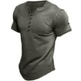 thumbnail image 1 of XBASW Mens Henley Shirts Summer Casual T Shirts Cotton Short Sleeve Tees Solid Color T-Shirt Tops S -2XL, 1 of 9