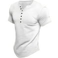 thumbnail image 1 of XBASW Mens Henley Shirts Summer Casual T Shirts Cotton Short Sleeve Tees Solid Color T-Shirt Tops S -2XL, 1 of 9