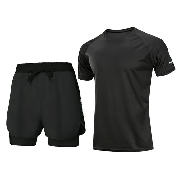 XBASW Mens Swim Short Swimsuit 2 Piece Sets Summer Sun Protection T Shirts and Swim Trunks with Pockets Quick Dry Beach Outfits M-4XL