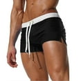 thumbnail image 1 of XBASW Mens Swim Trunks with Back Pocket Solid Color Swimwear Shorts Beach Boxer Shorts S-3 XL, 1 of 11