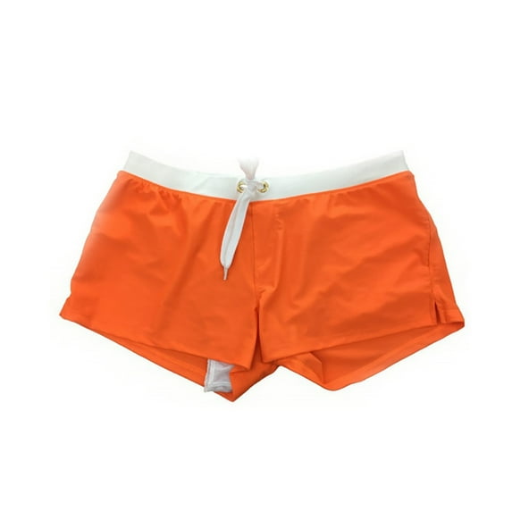 XBASW Mens Swim Trunks with Back Pocket Solid Color Swimwear Shorts Beach Boxer Shorts S-3 XL
