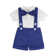 thumbnail image 1 of XBASW Newborn Baby Boys Formal Outfits Romper Dress Shirt Suspenders Shorts with Bowtie Summer Gentleman Party Set 0-24M, 1 of 9