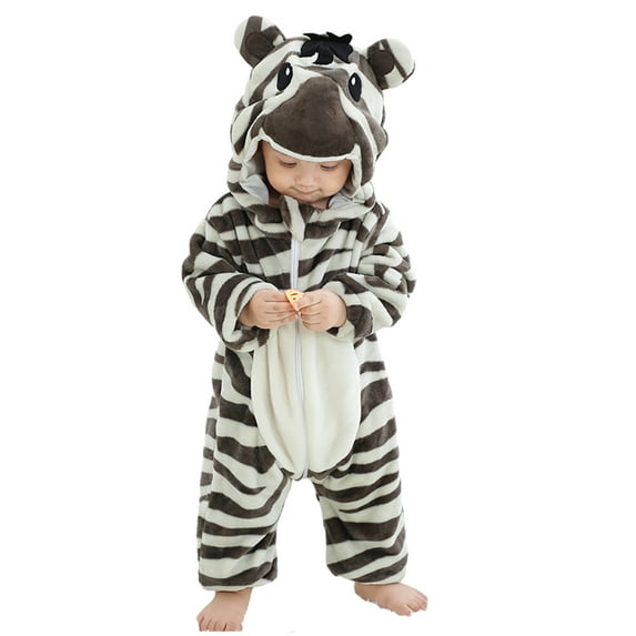 XBASW Newborn Baby Cartoon Jumpsuit Unisex Flannel Romper Fall Winter Bodysuit Hooded Onesies 0-3Y