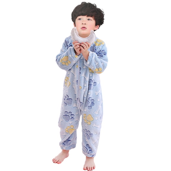 XBASW Newborn Baby Flannel Jumpsuit Pajamas Fit Footless Cotton Sleepwear Fall Winter One-Piece for Boys Girls 6M - 2Y