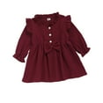 thumbnail image 1 of XBASW Newborn Baby Girls Casual Dress Spring Autumn Toddler Long Sleeve Princess Dress Bowknot Party Sundress for Girls 3-24M, 1 of 8
