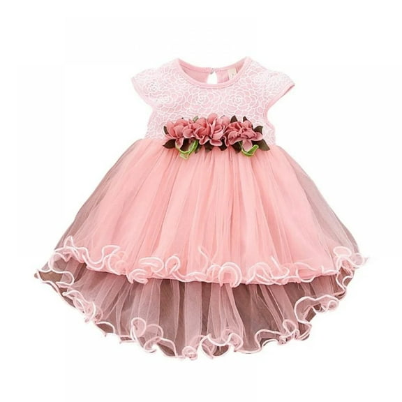 XBASW Newborn Baby Girls Tulle Dress Sleeveless Party Princess Dresses Flower Girl Tutu Sundress 6-24 Months