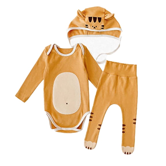 XBASW Newborn Baby Long Sleeve Jumpsuit 3PCS Outfit Spring Fall Bodysuit   Pants   Hats Set Girls Boys Spring Onesies 3-18M