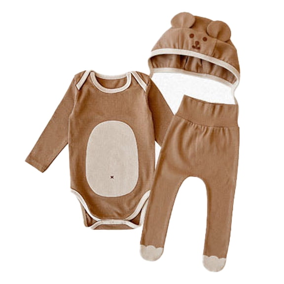 XBASW Newborn Baby Long Sleeve Jumpsuit 3PCS Outfit Spring Fall Bodysuit   Pants   Hats Set Girls Boys Spring Onesies 3-18M