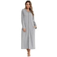 thumbnail image 1 of XBASW Robe for Women Zipper Bathrobe Loungewear Full Length Sleepwear with Pockets S-XXL, 1 of 11