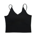 thumbnail image 1 of XBASW Seamless Camisole Tops for Womens Built in Bra Women's Spaghetti Strap Tank Tops S-XL, 1 of 11