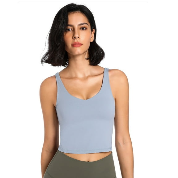 XBASW Sports Bras for Women Removable Padded Yoga Tank Tops Sleeveless Workout Crop Top S- 2 XL