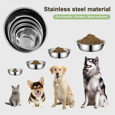 XBASW Stainless Steel Pet Bowl Dogs Cats Feeder Bowl Open Design Non-spill Pet Feeding Bowl for Small Medium Large Dogs Cats