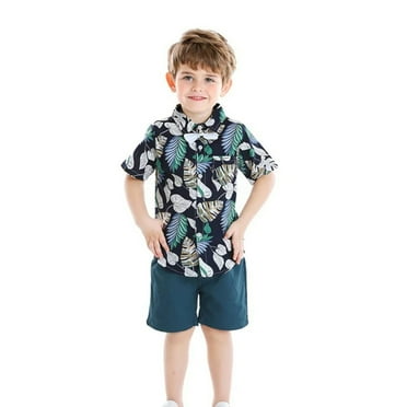 XBASW Toddler Baby Boy Hawaiian Outfit Infant Summer Short Sleeve Floral Shirt   Shorts Suits Sets
