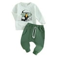thumbnail image 1 of XBASW Toddler Baby Boy Sweatsuit Set Long Sleeve Letter Print Sweatshirt Pullover Tops Joggers Pants Set Newborn Spring Fall Clothes 0-3T, 1 of 8
