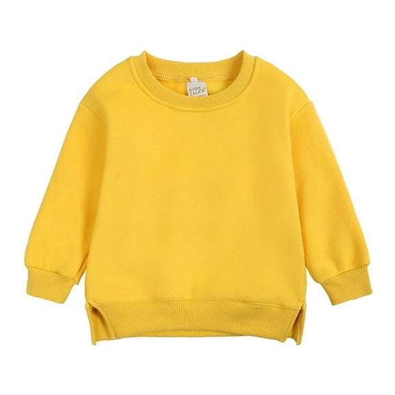 XBASW Toddler Baby Boys Girls Fleece Sweatshirt Kids Solid Color Sweater Long Sleeve Autumn Winter Pullover Tops for 6M -7T