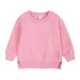 thumbnail image 1 of XBASW Toddler Baby Boys Girls Fleece Sweatshirt Kids Solid Color Sweater Long Sleeve Autumn Winter Pullover Tops for 6M -7T, 1 of 10