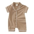 thumbnail image 1 of XBASW Toddler Baby Boys Girls One Piece Romper Short Sleeve Jumpsuit Button Bodysuit Summer Pajamas Outfit for 3M- 3Y, 1 of 12