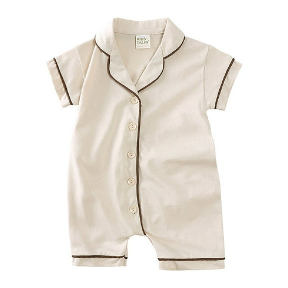 XBASW Toddler Baby Boys Girls One Piece Romper Short Sleeve Jumpsuit Button Bodysuit Summer Pajamas Outfit for 3M- 3Y