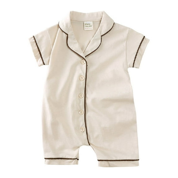 XBASW Toddler Baby Boys Girls One Piece Romper Short Sleeve Jumpsuit Button Bodysuit Summer Pajamas Outfit for 3M- 3Y