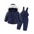 thumbnail image 1 of XBASW Toddler Baby Boys Girls Overalls Snowsuit Outfit Winter Warm Snow Pants + Hooded Jacket Jumpsuit Set 1-5T, 1 of 9