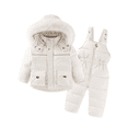 thumbnail image 1 of XBASW Toddler Baby Boys Girls Overalls Snowsuit Outfit Winter Warm Snow Pants + Hooded Jacket Jumpsuit Set 1-5T, 1 of 9