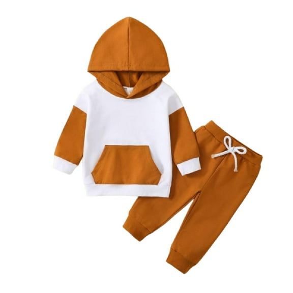 XBASW Toddler Baby Boys Hoodie Sweatshirt Top Sweatpants Fall Winter Color Match Tracksuit 2PCS Outfits Set 0-3 Years