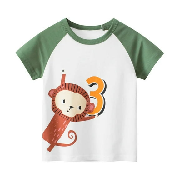 XBASW Toddler Baby Boys' Short Sleeve T-Shirts Cotton Casual Tees Crewneck Summer Shirt Tops for Kids 1-6T