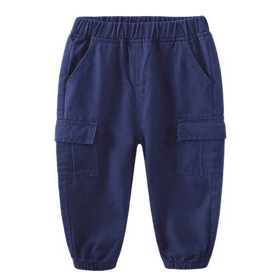 XBASW Toddler Baby Boys Sweatpants Solid Color Cargo Pants Kids Cotton Trousers Elastic Waist Spring Fall Jogger Pants for 2-7 Years