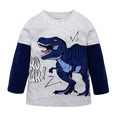 thumbnail image 1 of XBASW Toddler Baby Boys T-Shirts Cartoon Dinosaur Long Sleeve Shirts Toddler Cotton Kids Crewneck Camouflage Tops for Spring Fall 18M-7T, 1 of 9
