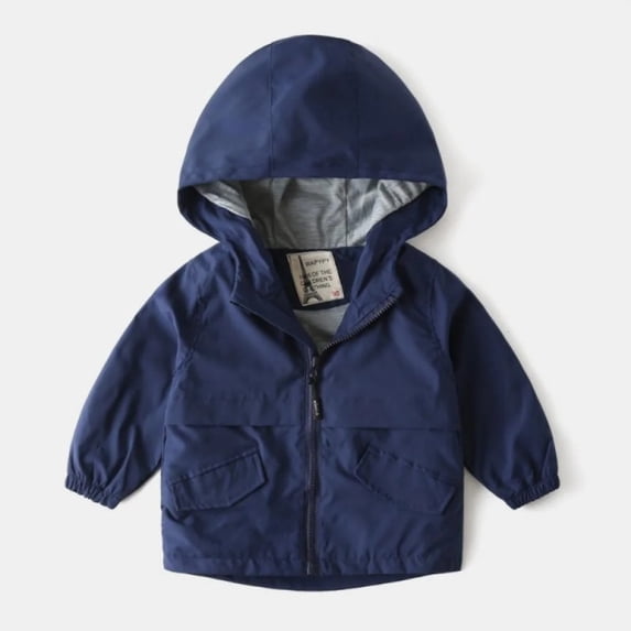 XBASW Toddler Baby Boys Windbreaker Jacket Hooded Raincoat Jackets Kids Zipper Trench Outerwear for Spring Fall 12M-6T