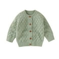 thumbnail image 1 of XBASW Toddler Baby Cardigan Sweater for Boys Girls Cable Knit Sweater Fall Winter Cardigan Jacket 0-18M, 1 of 9