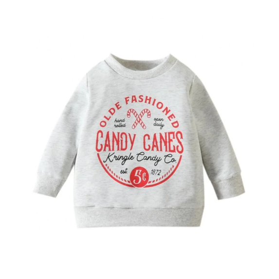 XBASW Toddler Baby Christmas Sweatshirts Boys Girls Letter Print Sweater Xmas Pullover Shirt Foe Spring Fall 6 Months- 4 Years