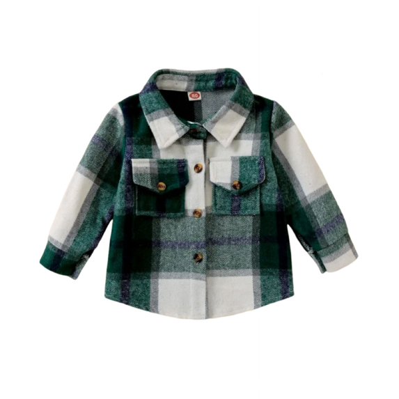 XBASW Toddler Baby Flannel Shirt Jacket Long Sleeve Plaid Blouses Tops Spring Fall Lapel Cardigan Tops Button down Shirts for Boys 6 Months-5 Years