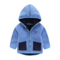 thumbnail image 1 of XBASW Toddler Baby Fleece Hooded Jacket Boys Girls Elastic Thick Coats Spring Autumn Zipper Top for Kids 2-10T, 1 of 10