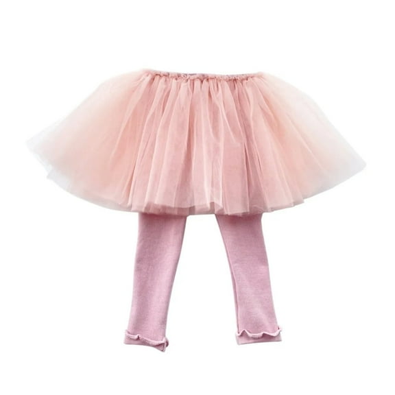 XBASW Toddler Baby Footless Leggings Little Girls with Lace Tutu Cotton Stretch Bottoms Pants Skirt Spring Fall Tutu Trousers for Girls 0-5T