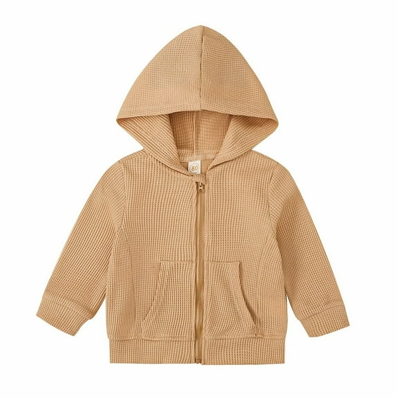 XBASW Toddler Baby Full Zip Hoodies Jacket Long Sleeve Sweatshirt Spring Fall Hooded Coats for Boys Girls 6M-4T