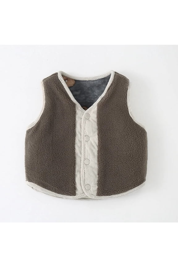 Toddler Baby Girls Boys Fleece Vests Fall Winter Sleeveless Jacket Unisex Soft Waistcoat Warm Outerwear, Size 2-7T